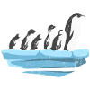 Watschelnde Pinguinfamilie Eisscholle