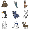 Cute winter animals