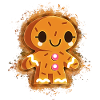 Gingerbread cookie biscuit brightly glowing