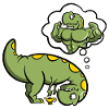 Dino with magic lamp