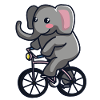Éléphant en vélo