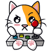 Katze mit Joystick Gamepad Controller