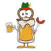 Bretzels, bière et saucisse