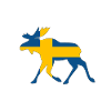 Alce svedese con bandiera svedese EM