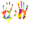 Bunter Handabdruck