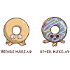 Beautician make-up make-up donut make-up