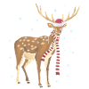 Reindeer snow Christmas present