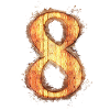 Nummer 8 hell glühend