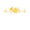 Französisches Horn-Herzschlag-T-Shirt, französischer Horn-Spieler