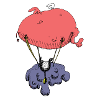 Heart Balloon Cloud Flight Cartoon