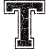 Letter T in grunge look