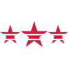 Three stars with stripes