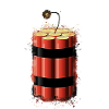 Bomb dynamite bright glowing