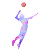 Volleyball player violet