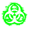 Bio Hazard outline poison green