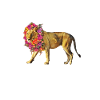 Lion fleur, lion, fleur, chat