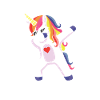 Dabbing Einhorn Sonnenbrille & Herz