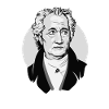Goethe Pop Art drawing bust black and white