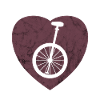 Monocycle dans le coeur Violet