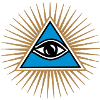 All seeing eye, ancient mystery school symbol,