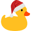 Squeak duck with Santa's hat