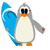 Pinguin surfer sonnenbrille eis geschenkidee