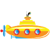 Yellow children's submarine toy