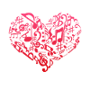 Heart of music notes