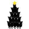 Katzen Weihnachtsbaum Schwarzer Kater Geschenk