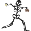 Baseball pitcher skeleton