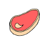 Steak, chop, meat