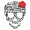 skull with rose