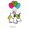 Unicorn med balloner