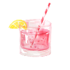 Gin drink lemonade straw