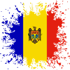 Moldau Flagge Farbspritzer