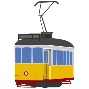 Tram car yellow