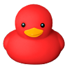 Cute red rubber duck
