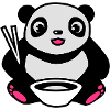 Baby Panda na jedzenia ryżu pałeczkami
