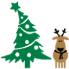 reindeer & christmas tree