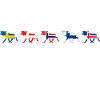 SCANDINAVIAN ELKS | Moose Elche Länder Flaggen