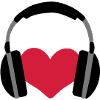 love music heart headphones