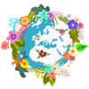 Globe terrestre fleurs