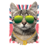 Gangster Cat Sunglasses Funky