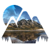Landscape mountains with water reflection