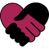 Heart holding hands black purple