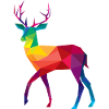 Hirsch bunt farbig Regenbogen