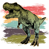 T-rex dinosaur jæger forhistorisk vildmark fossil