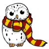 Schneeeule - Rot-Gelb