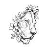 Löwe mit Blumen