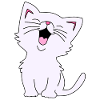 cute cat white laughing illustration